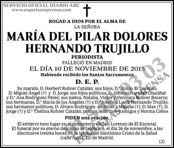 María del Pilar Dolores Hernando Trujillo